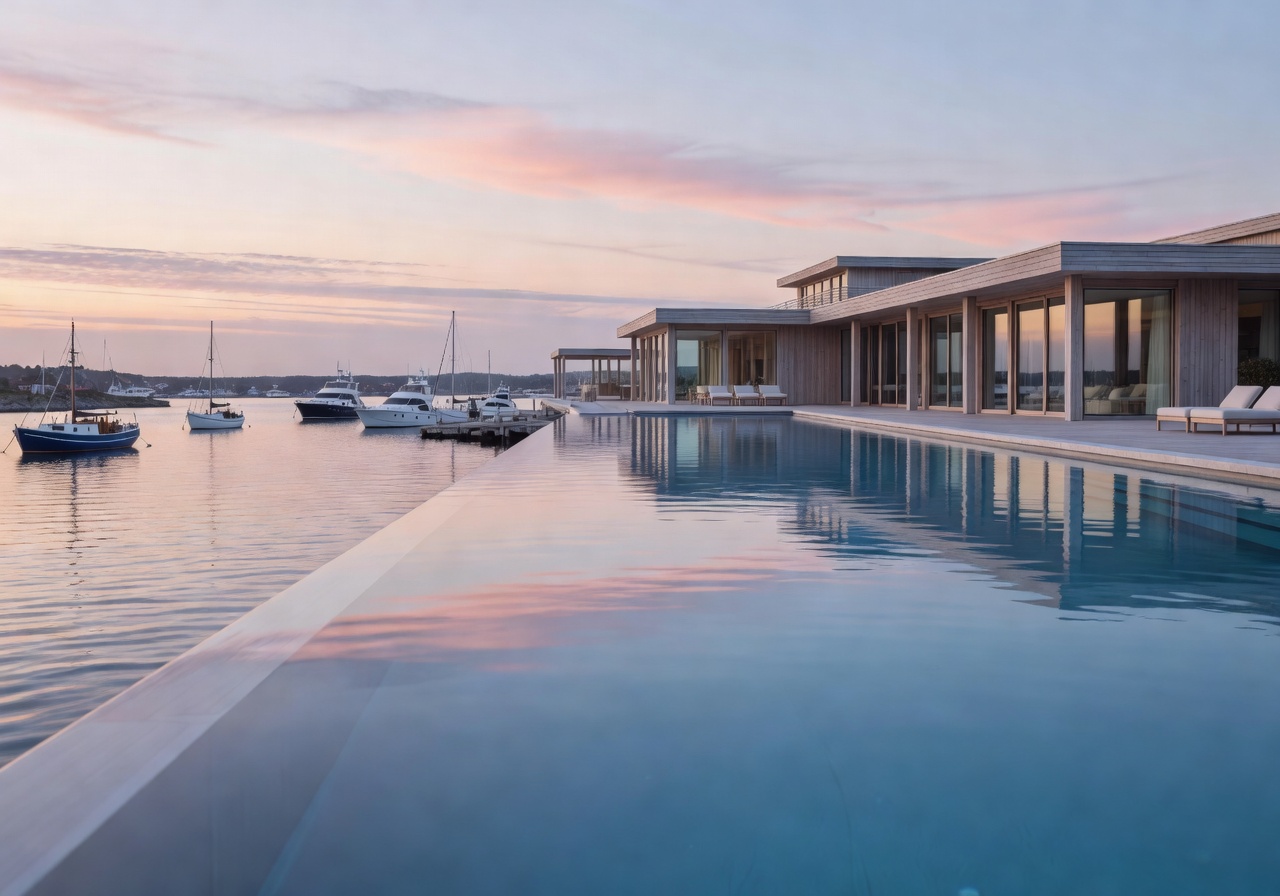 Nordic Marina Palace infinity pool overlooking the harbour