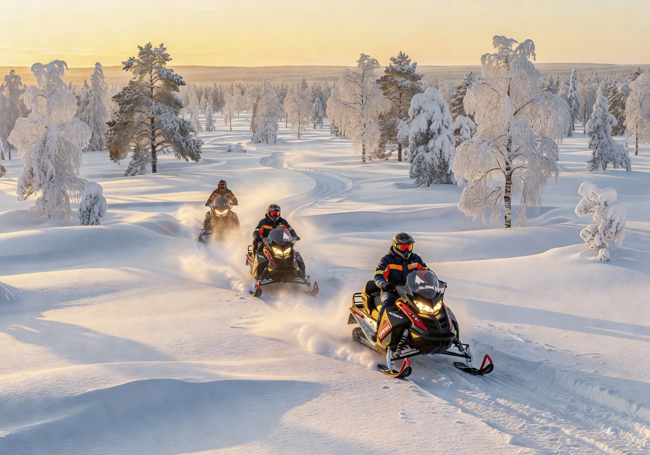 Snowmobile tour in Finnish Lapland