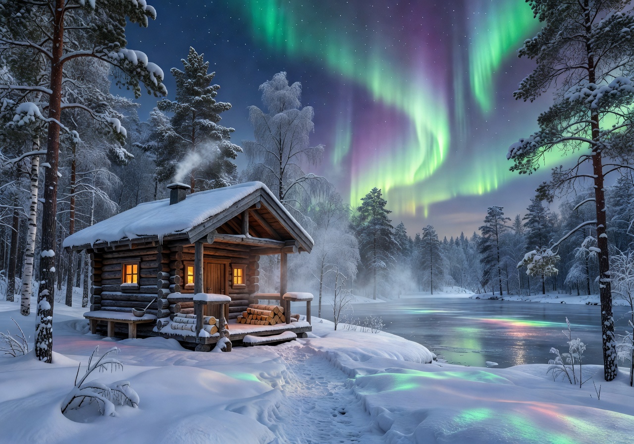 Traditional Finnish sauna at Aurora Crown